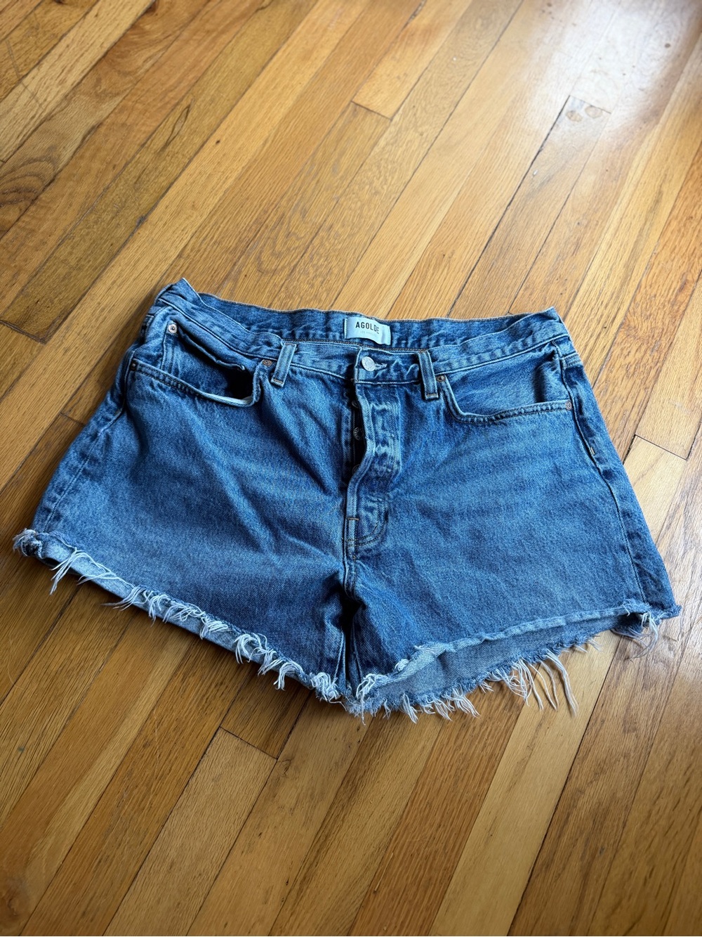 Agolde button fly shorts